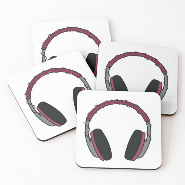 Item preview, Deep Red Headphones with Fairy Lights designed and sold by tiggo.