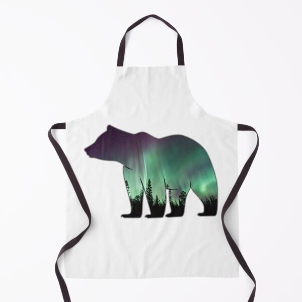 Item preview, Alaska Themed Grizzly Bear Silhouette - Aurora Borealis designed and sold by hijackhippo.