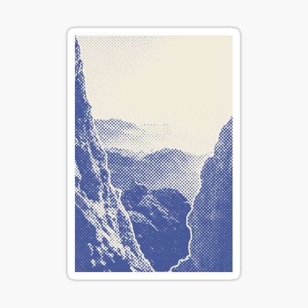 Halftone Vintage Mountain Risograph Print Sticker For Sale By Crystall Z D Redbubble