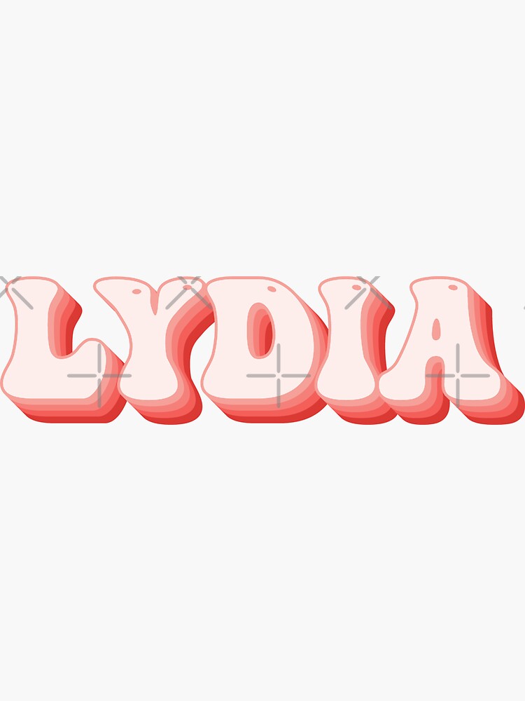 Lydia - Name Sticker for Sale by kindxinn