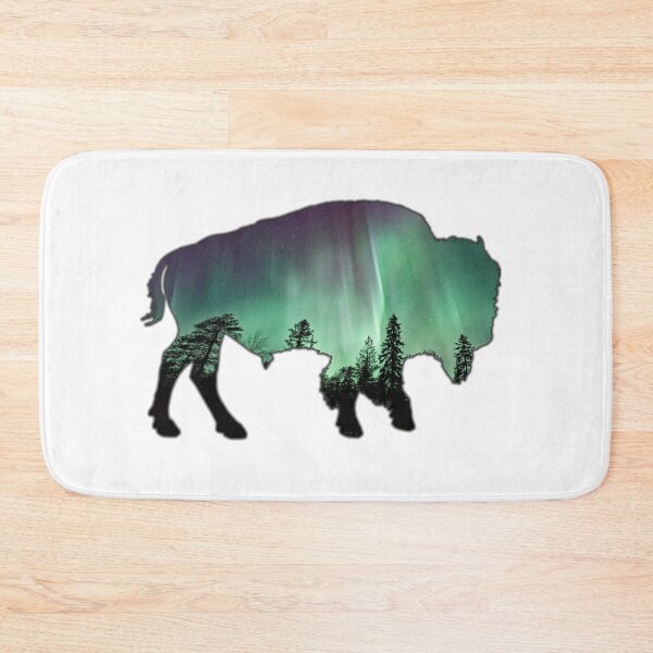 Item preview, Alaska Themed Bison Silhouette - Aurora Borealis designed and sold by hijackhippo.