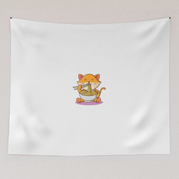 Aperçu de l'œuvre Chat qui mange des spaghettis créée et vendue par Createwithstyle.