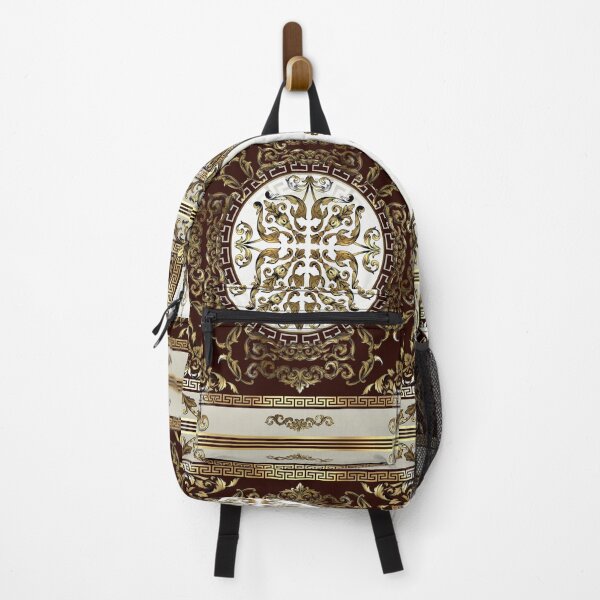Item preview, Ornate Baroque Floral Gold Brown Cream Greek Key  designed and sold by Yiorgos Designs.