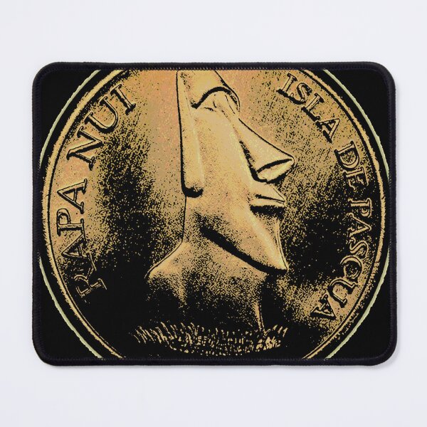 Artikelvorschau, Easter Island Head 2000 peso coin yellow entworfen und verkauft von Hammered Time.