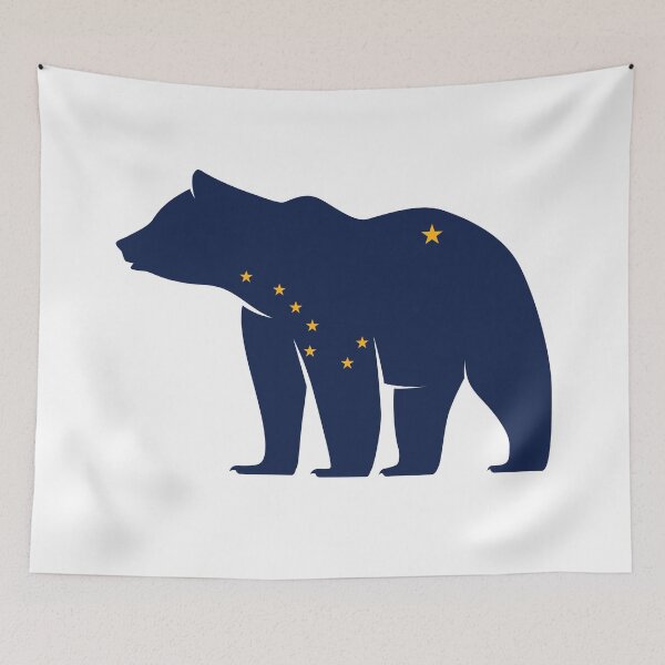 Item preview, Alaska Themed Bear Silhouette - State Flag designed and sold by hijackhippo.