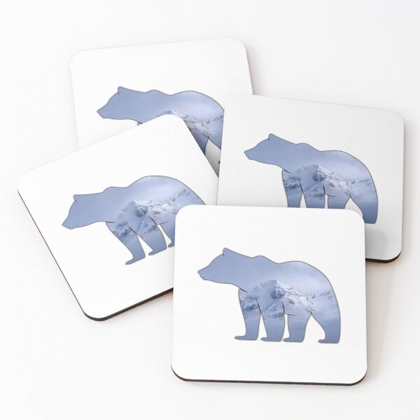 Item preview, Alaska Themed Bear Silhouette - Snowy Mountains designed and sold by hijackhippo.