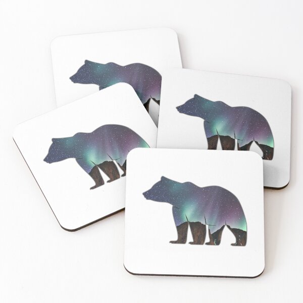 Item preview, Alaska Themed Bear Silhouette - Starry Mountains designed and sold by hijackhippo.