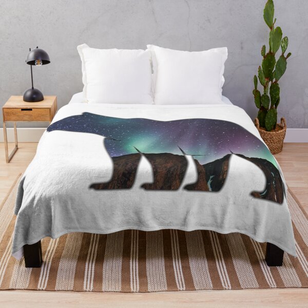 Item preview, Alaska Themed Bear Silhouette - Starry Mountains designed and sold by hijackhippo.
