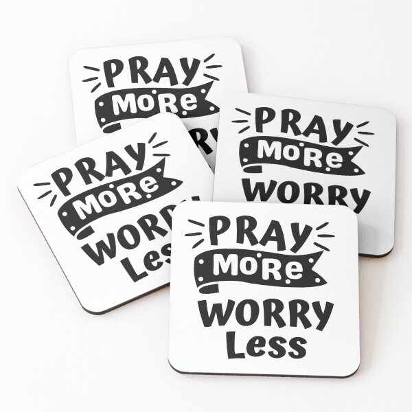 Item preview, Pray More Worry Less - Christian quote designed and sold by deeloutshirts.