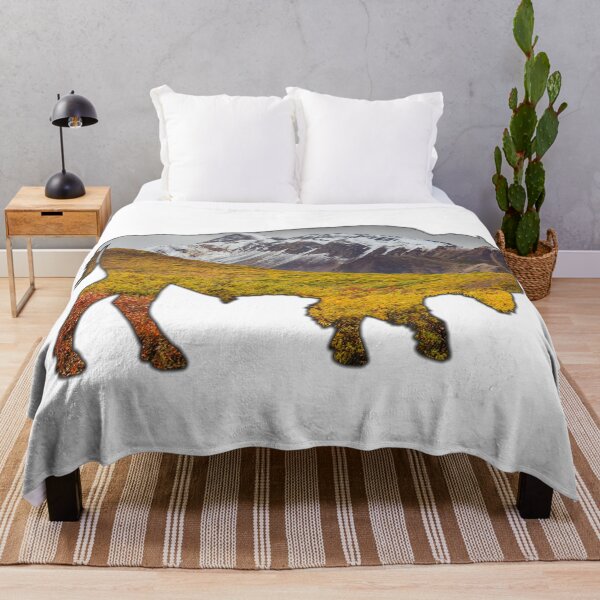 Item preview, Alaska Themed Bison Silhouette - Autumn Mountain designed and sold by hijackhippo.