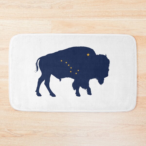 Item preview, Alaska Themed Bison Silhouette - Alaska State Flag designed and sold by hijackhippo.