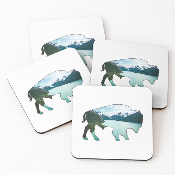 Item preview, Alaska Themed Bison Silhouette - Mountain Lake designed and sold by hijackhippo.