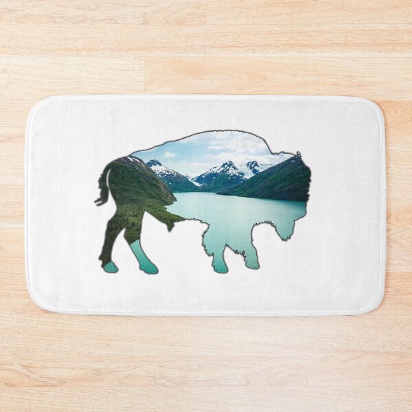 Item preview, Alaska Themed Bison Silhouette - Mountain Lake designed and sold by hijackhippo.