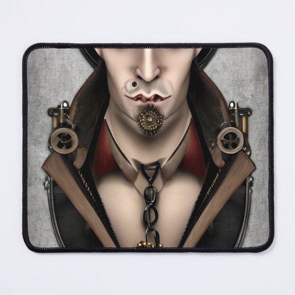 Item preview, devil Steampunk goth with evil looking eyes and mesmerising gaze designed and sold by StedeBonnet.