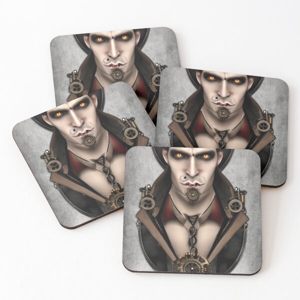 Item preview, devil Steampunk goth with evil looking eyes and mesmerising gaze designed and sold by StedeBonnet.
