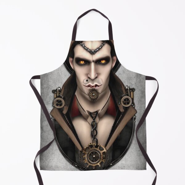 Item preview, devil Steampunk goth with evil looking eyes and mesmerising gaze designed and sold by StedeBonnet.