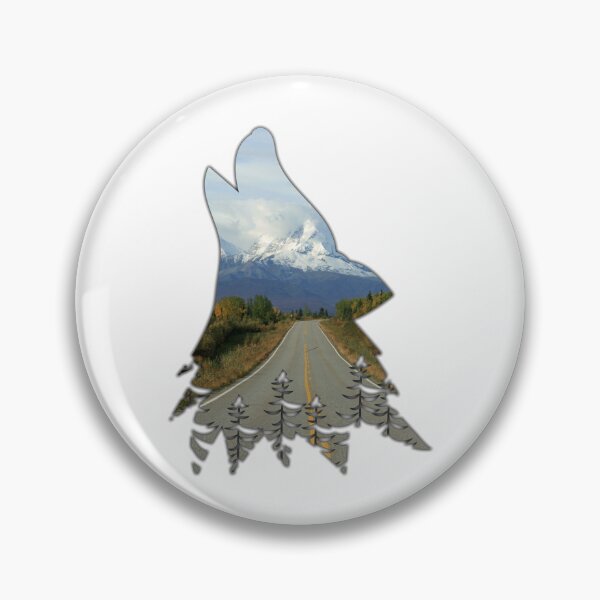 Item preview, Alaska Themed Howling Wolf Silhouette - Winding Road designed and sold by hijackhippo.