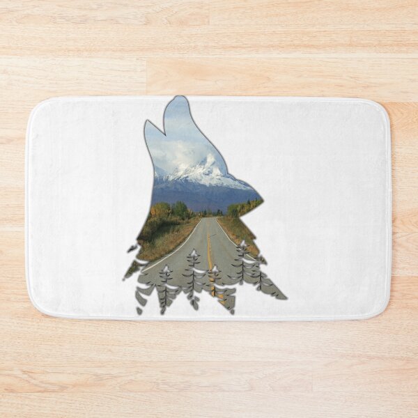 Item preview, Alaska Themed Howling Wolf Silhouette - Winding Road designed and sold by hijackhippo.