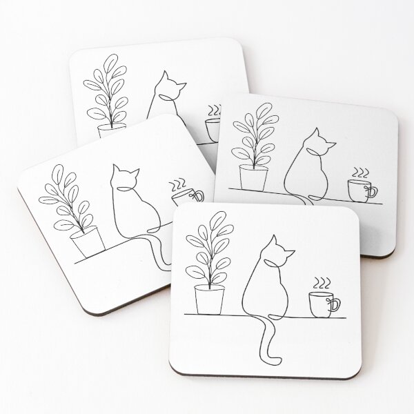 Item preview, Coffee Plant Cat For Coffee & Cat Lovers Gardening Lineart designed and sold by Designer-Girl.