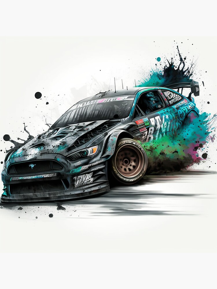 Ken Block Drifting Car Sticker For Sale By Pixeldizajn Redbubble