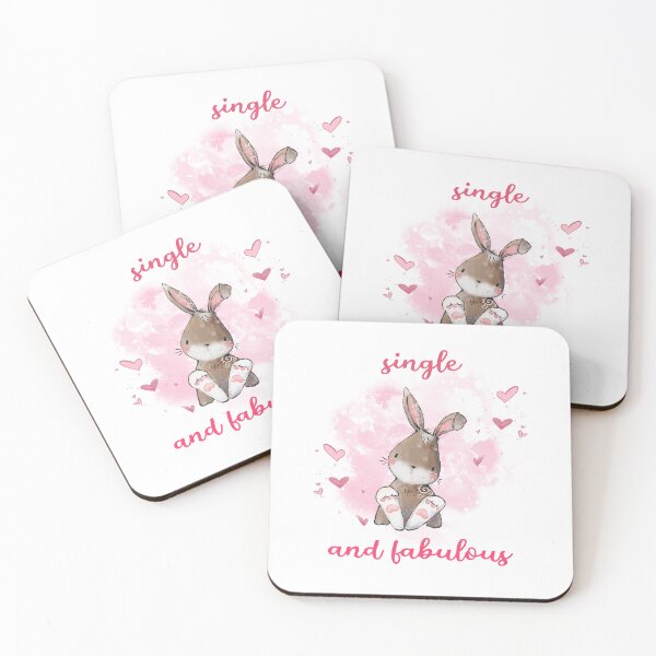 Item preview, Valentine's Day Cute Bunny Single and Fabulous 1 F designed and sold by TasimaDesign.