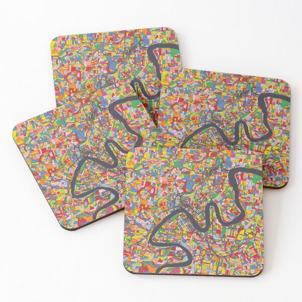 Item preview, Brisbane Map - Mosaic - 2023 Colors designed and sold by HomeCities.