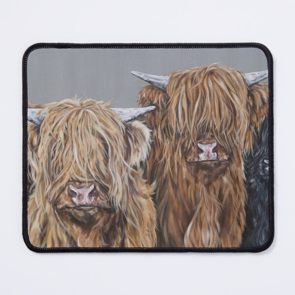 Item preview, The Highlanders! Highland hairy cows, Heilan Scottish funny coo art by award-winning UK artist Sam Fenner designed and sold by SamFennerArt.