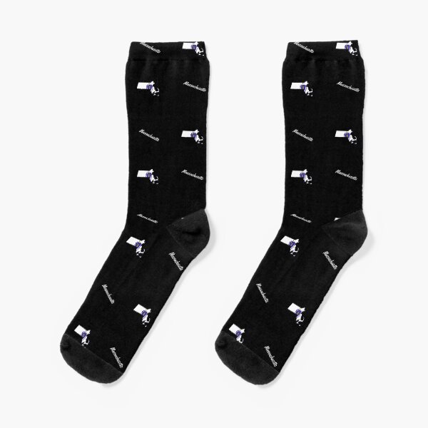 Massachusetts Flag in the State Outline Pattern - Available on Stickers Socks Mugs and More Socks