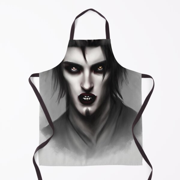 Item preview, Realistic double portait of a male vampire in gothic dress with long black hair and goatee bear designed and sold by StedeBonnet.