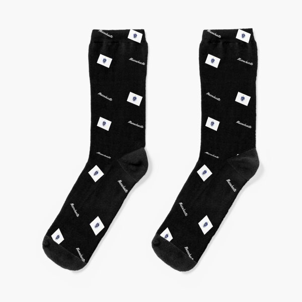 Massachusetts Flag Pattern - Available on Stickers Socks Mugs and More  Socks