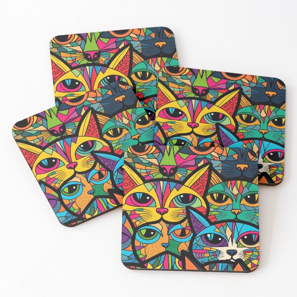 Item preview, Colorful bold cat pattern #6 designed and sold by Christolamber.