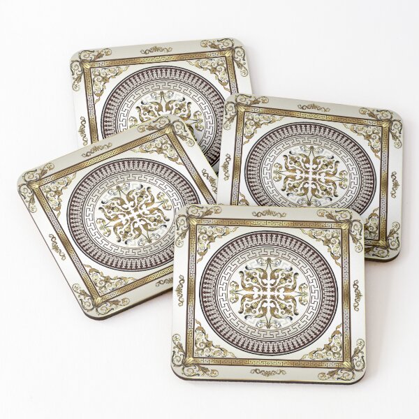 Item preview, Baroque Ornate Cream Gold Brown Greek Key  designed and sold by Yiorgos Designs.