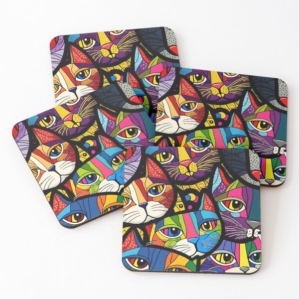 Item preview, Colorful bold cat pattern #7 designed and sold by Christolamber.