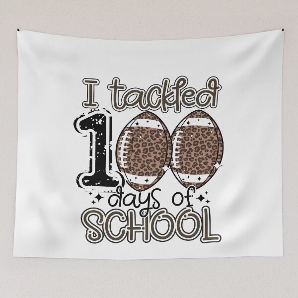Aperçu de l'œuvre J'ai attaqué 100 jours d'école Leopard Football Kids Boy Girl (Happy 100 Days Of School) créée et vendue par i-longmanshop.