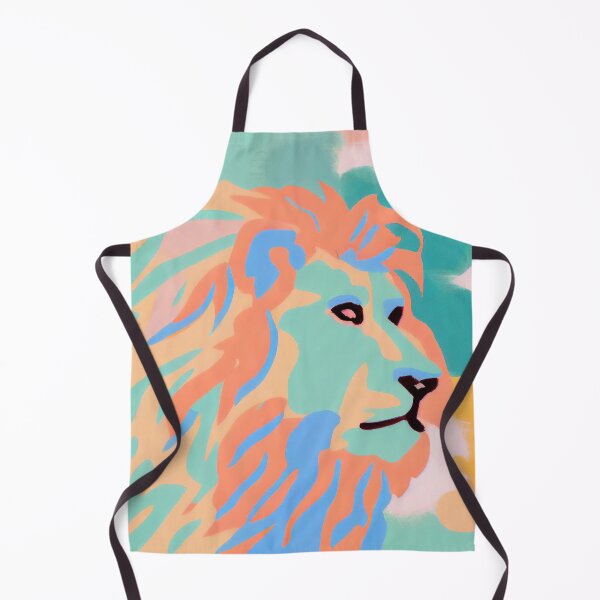 Item preview, a painting of a lion with a blue, yellow, and orange mane, a pop art painting designed and sold by Onoiko.