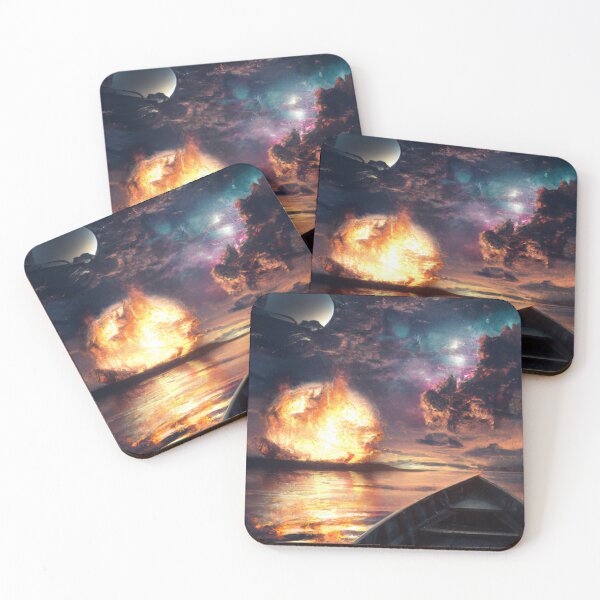 Item preview, Boat Ride Through a Burning Universe - Serene Night on the Cosmic Ocean designed and sold by WBP Mart.