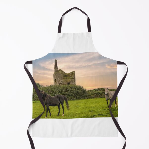 Item preview, Old tin mine and horses Cornwall designed and sold by kathleenjean.
