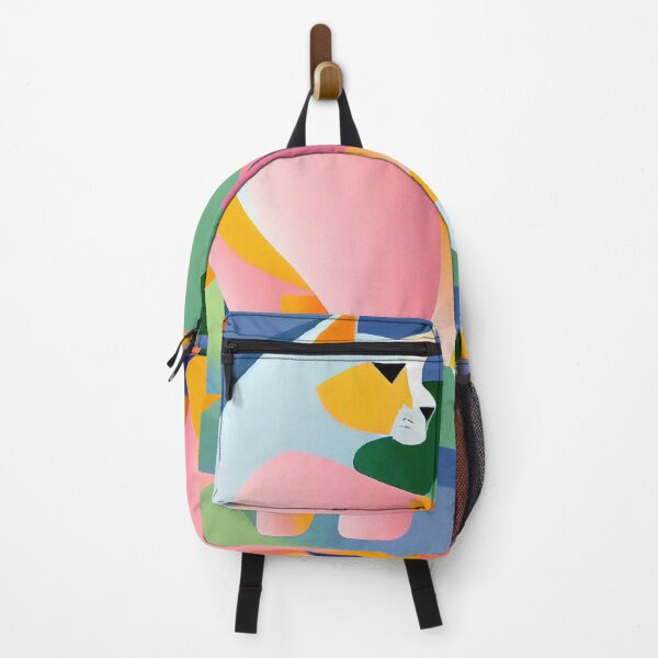Item preview, a painting of a cat on a colorful background, a pop art painting designed and sold by Onoiko.