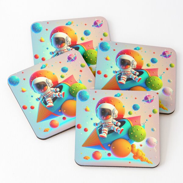 Item preview, Little cosmonaut pop art on his shuttle, illustration for children designed and sold by Crea79.
