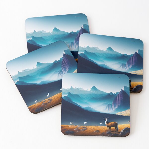 Item preview, Mountain range with strange wildlife | Beautiful Landscapes | Orinal Digital Art designed and sold by ArtworkbyEmmy.