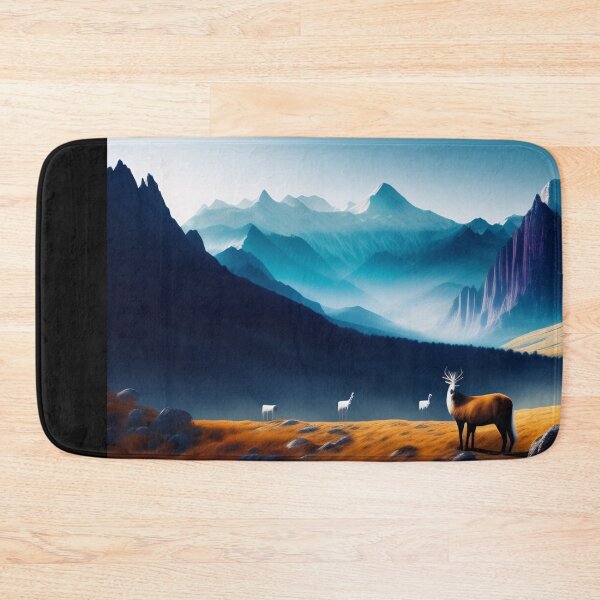 Item preview, Mountain range with strange wildlife | Beautiful Landscapes | Orinal Digital Art designed and sold by ArtworkbyEmmy.