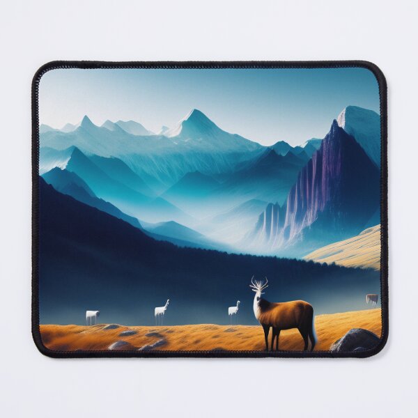 Item preview, Mountain range with strange wildlife | Beautiful Landscapes | Orinal Digital Art designed and sold by ArtworkbyEmmy.