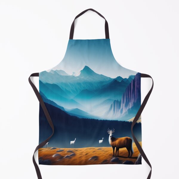 Item preview, Mountain range with strange wildlife | Beautiful Landscapes | Orinal Digital Art designed and sold by ArtworkbyEmmy.