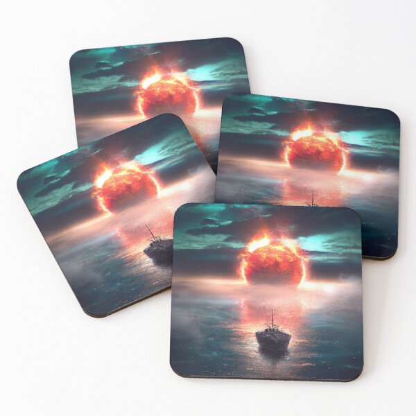 Item preview, A Voyage Through the Burning Cosmos - Boat in a Sea of Fire and Stars designed and sold by WBP Mart.