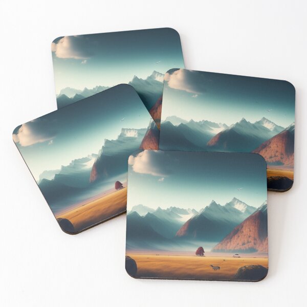Item preview, Mountain range with strange wildlife | Beautiful Landscapes | Orinal Digital Art designed and sold by ArtworkbyEmmy.