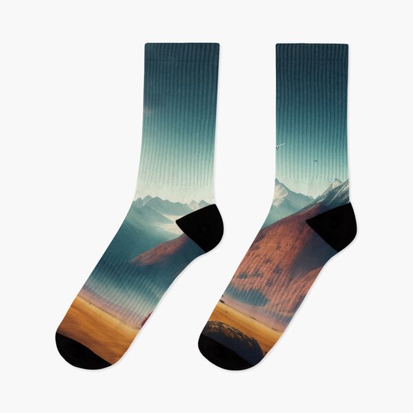 Item preview, Mountain range with strange wildlife | Beautiful Landscapes | Orinal Digital Art designed and sold by ArtworkbyEmmy.