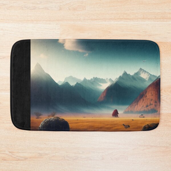 Item preview, Mountain range with strange wildlife | Beautiful Landscapes | Orinal Digital Art designed and sold by ArtworkbyEmmy.