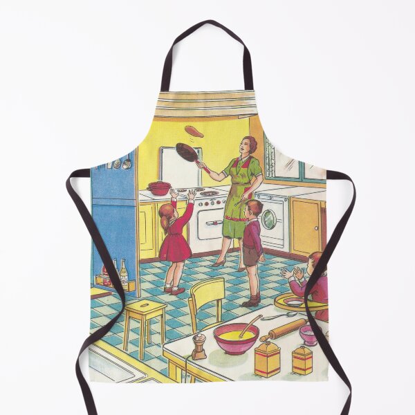 Item preview, beautiful vintage illustration with mother and children in the kitchen designed and sold by Mauswohn.