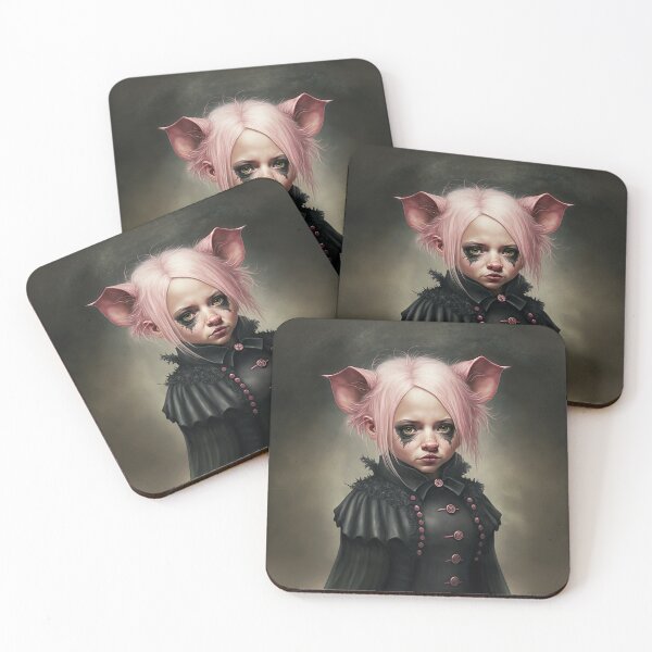 Item preview, Cute little piglet goth girl designed and sold by Simone Davino.