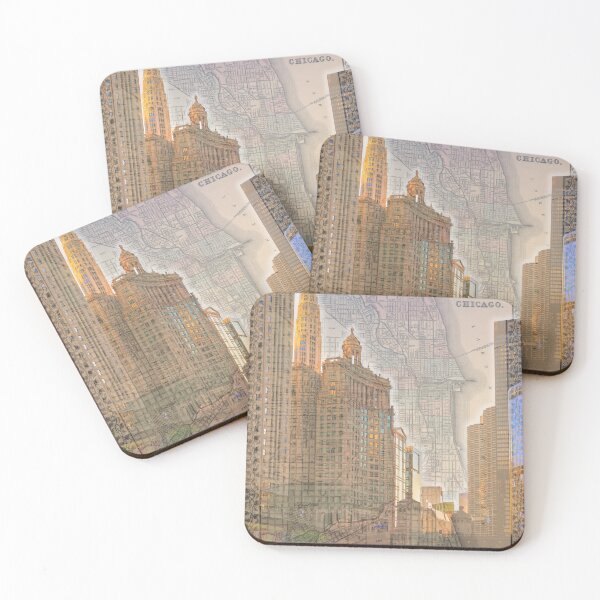 Item preview, Chicago Gold Travel Map designed and sold by purplerosemary.